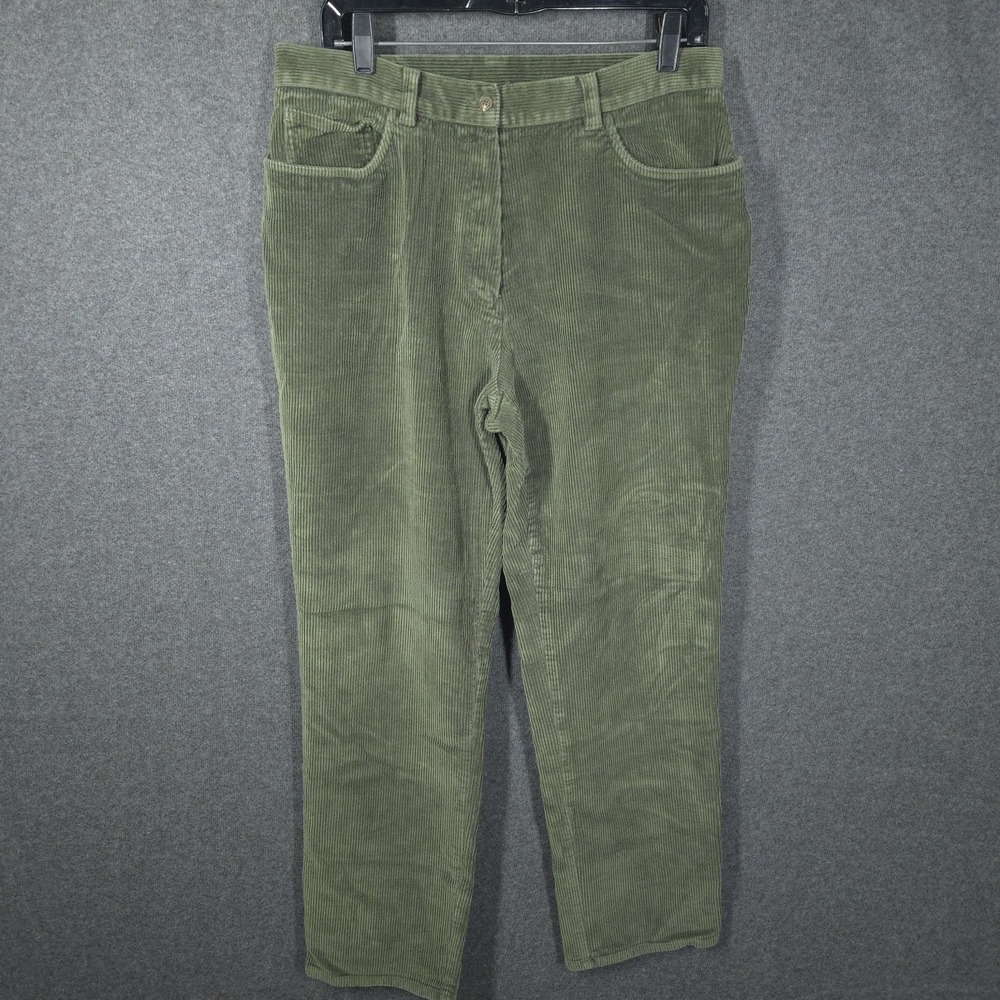 Lauren Ralph Lauren Corduroy Pants Womens 14 Green Y2K‎ Academia Cottagecore